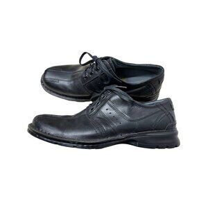 Clarks Mens Black Oxford Shoes Size 11.5 US Touareg Leather Bicycle Toe Lace Up